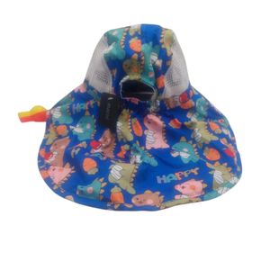 Sombrero con silbato amarillo y anaranjado y diseño de dinosaurios