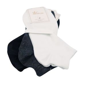Pack de 3 Medias Tobilleras de Mujer colores Blanco, Negro y Gris