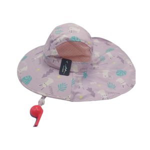 Sombrero con silbato azul con rojo y diseño de conejitos