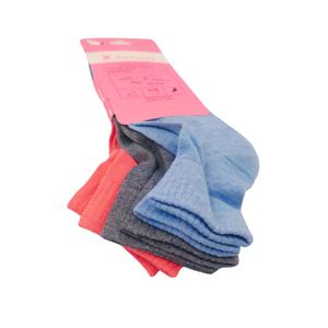 Pack de 3 Medias Canilleras de Mujer colores Celeste, Gris y Rosa