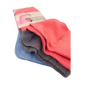 Pack de 3 Medias Canilleras de Mujer colores Celeste, Gris y Rosa