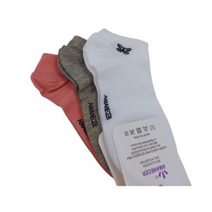 Pack de 3 Medias Tobilleras de Mujer colores Blanco, Gris y Rosa