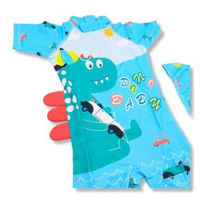 Ropa de Baño para Niño UV Dinosaurio Verde Jugando con Autos