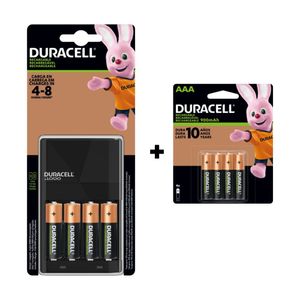 Kit Pilas Recargables 2500 mAh +Cargador + 4 pilas recargables AAA (N)