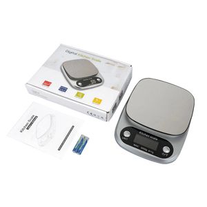 Balanza Digital Gramera 5kg/0.1g con Plataforma de Acero Inoxidable para Cocina