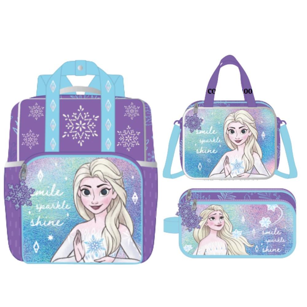 Pack Escolar Mochila Oficio Premium Disney Elsa Frozen Morado - Real Plaza