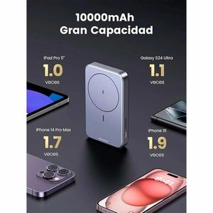 Power Bank Magnético UGREEN 10000mAh Magnetic Wireless Power Bank - Space Gray PB206