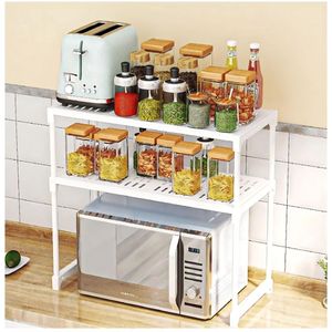Estante Organizador de Microondas Multiusos de 3 Niveles Blanco