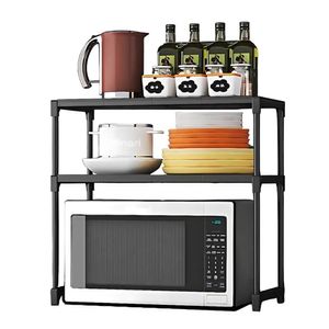 Estante Organizador de Microondas Multiusos de 3 Niveles Negro