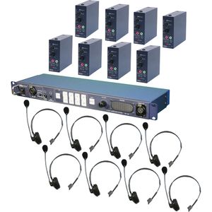 Sistema de Intercomunicación por Cable Datavideo ITC-100 para 8 Usuarios con 8 Beltpacks y 8 Auricul