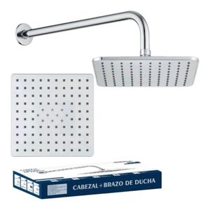 Cabeza Ducha Española cuadrado ABS 20cm con Brazo de 40cm Acero