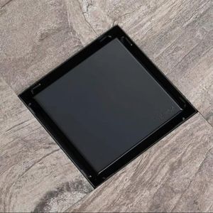Sumidero Reversible 10x10cm Negro Mate de Acero SUS304