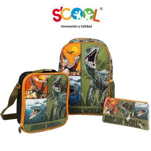 Set Mochila Scool Kombat Jurassic World Oficio