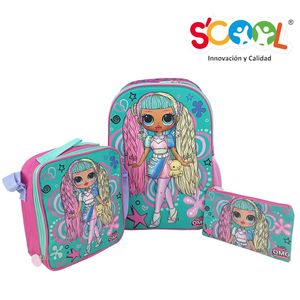 Set Mochila Scool Ranger LOL OMG Candylicious Oficio