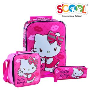 Set Maleta Escolar Scool Kombat Hello Kitty Oficio