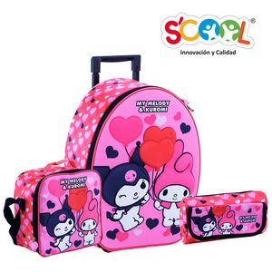 Set Maleta Escolar Scool Ranger Kuromi y My Melody Oficio