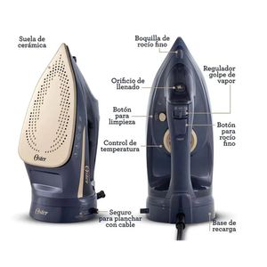 Plancha de vapor Oster GCSTCC5000 inalámbrica 2 en 1