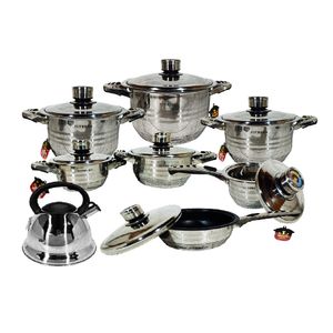 Set de Ollas SUPREMA SU-W013-14PCS con Tapas de Acero con Termostato