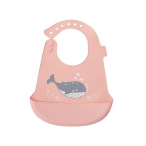 Babero Maternelle con Bolsillo de Silicona Ballenita para Bebés y Niños Melón