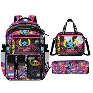 Pack Escolar Mochila Oficio Premium Disney Stitch Negro