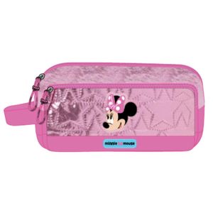 Cartuchera Escolar Premium Disney Minnie Mouse Rosada Brillante