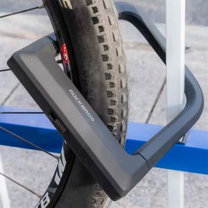 Candado de Seguridad Ancho Tipo U Rockbros RKS621-BK Revestido con Silicona