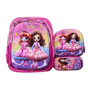 Mochila con Luces Lonchera y Cartuchera para Niñas Modelo Amigas