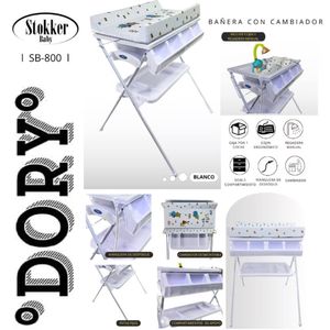 BAÑERA CAMBIADOR DORY CON COJIN Y REGADORA BLANCO