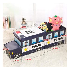 Caja Organizadora Juguetes Ropa Puff Bus Niños Niñas Multiuso Negro