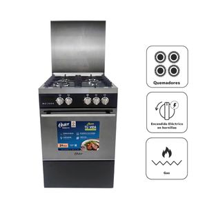 Cocina de Pie a Gas OSTER 4 Quemadores OS-PGSGGM2404BRGM Black Inox