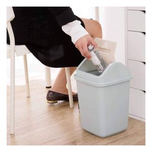 Papelera Elegante Vintage Con tapa Abatible Multiuso Celeste