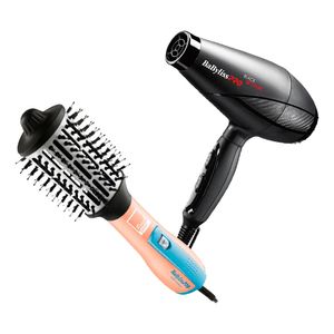 Combo BabylissPRO Cepillo Eléctrico de Aire Caliente BNTHBPE250PE y Secador Black Star Negro B6200PE