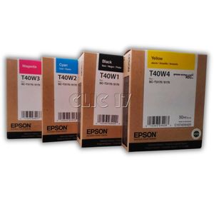 Kit Tinta Epson T40W Negro Cian Magenta Amarillo T3170 T5170