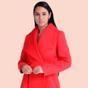 Abrigo Ciara Rojo Lana Ecologica Only Alpaca