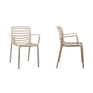 Silla de Comedor Tootie con Reposabrazos Beige