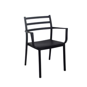 Silla de Comedor con Reposabrazos Hampton Negro