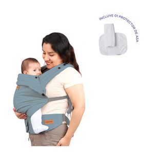 Mochila Ergonómica Premium Maternelle Azul Apego, Fresco , Soporte Cervical, Canguro, Portabebé