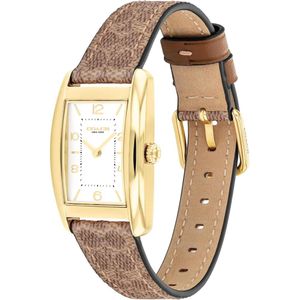 COACH Reloj Reese cuarzo 2H con correa de cuero Resistente al agua 3 ATM-30m | Oro - Marron