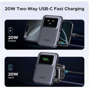 Ugreen Power Bank Inalámbrico Magnético 10000mAh PD Qi PB572 - 45327