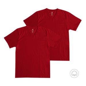 Pack 2 Polos Manga Corta Hombre Boston Cuello V Rojo