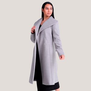 Abrigo Ines Gris Claro Lana Ecologica Only Alpaca