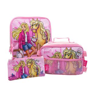 Set Mochila + Lonchera + Cartuchera Moloca Rosa BARBIE