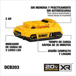 Taladro Percutor Inalámbrico Dewalt Dcd796B-K3 1/2 20V Xr 70Nm + Bateria 20V 2Ah + Cargador