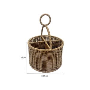Cesta para Cubiertos Acabado Tipo Rattan Otoño Orange