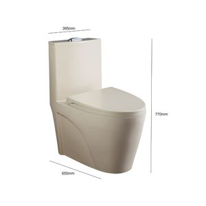 COMBO Inodoro One Piece Orange Palermo Ivory Mate + Ovalín Nápoles 36x36x11.4cm Beige Mate Orange