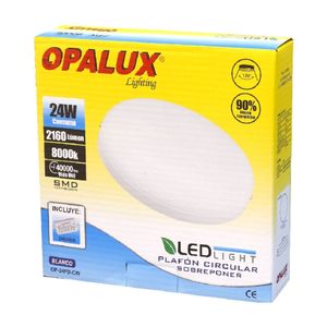 Plafon LED Redondo Opalux 24W Luz Fría Bl