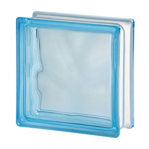 Bloque de Vidrio Wave Azur 19x19x8cm Seves Glassblock