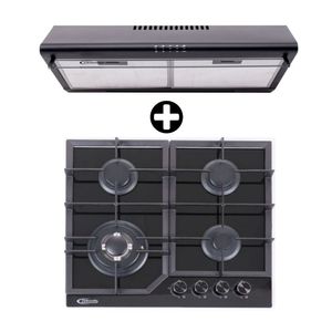 COMBO Cocina Empotrable Klimatic Aleesia 4 Hornillas a Gas + Campana Klimatic CK601NE/M Negra 60cm