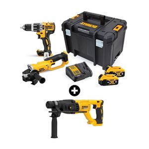 COMBO Dewalt Inalámbrico DCK209P2T-K9: Taladro Percutor + Esmeril Angular + Rotomartillo