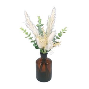 Planta Artificial con Florero 30cm Otoño Orange